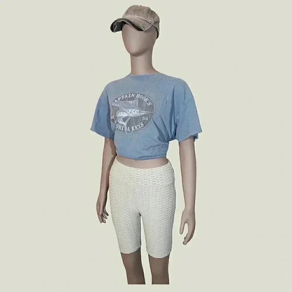 Vintage Fishing Graphic Tee‎ Shirt Medium Crew Neck Athleisure Fall Top Unisex